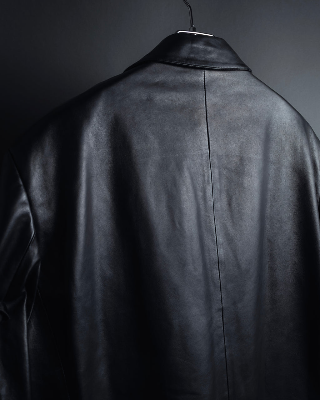 "Salvatore Ferragamo" Straight silhouette leather tailored jacket