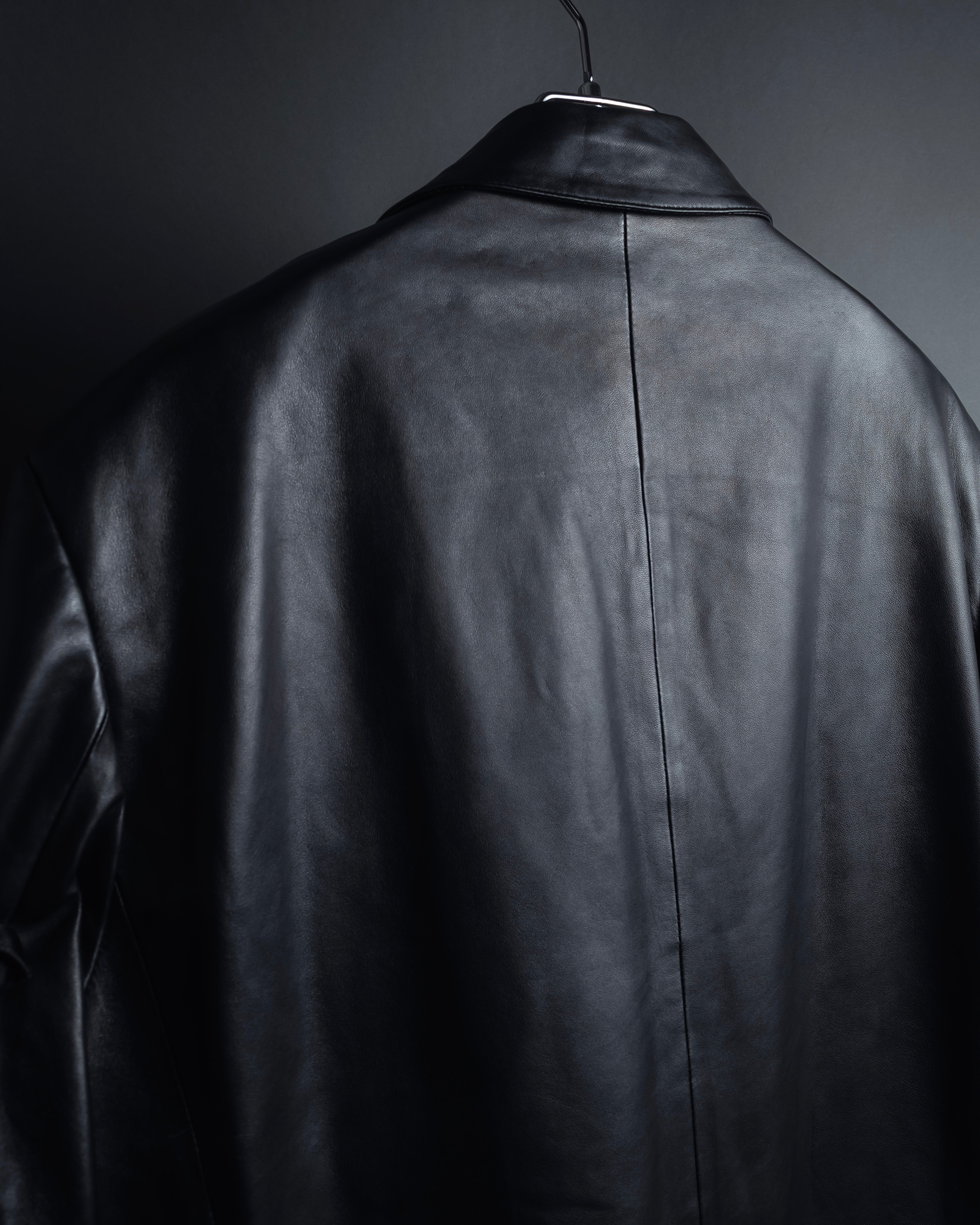 "Salvatore Ferragamo" Straight silhouette leather tailored jacket