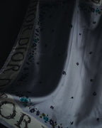"Christian Dior" 80’s-90’s botanical dior typography silk scarf