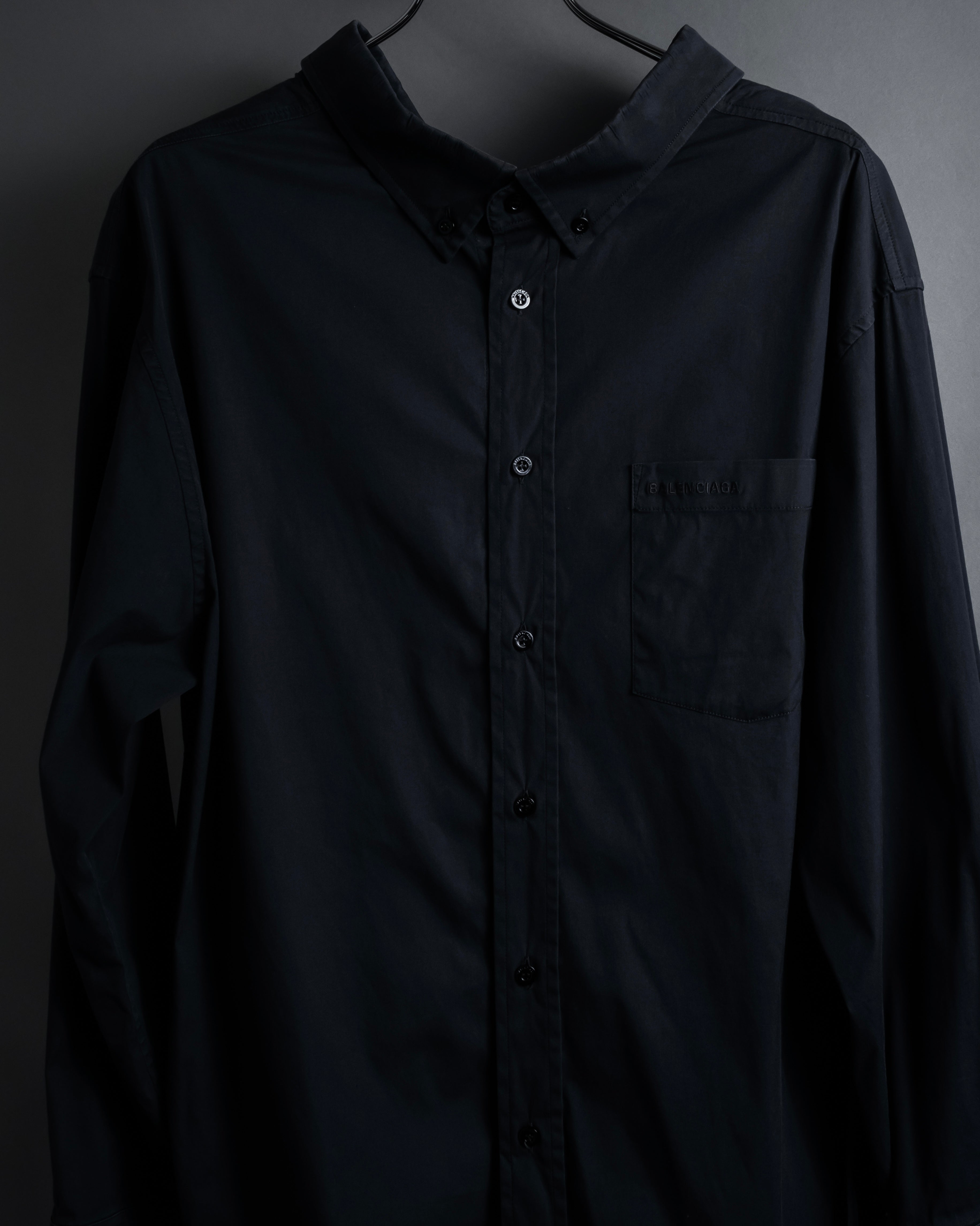 “BALENCIAGA” Button-down collar relaxed shirt
