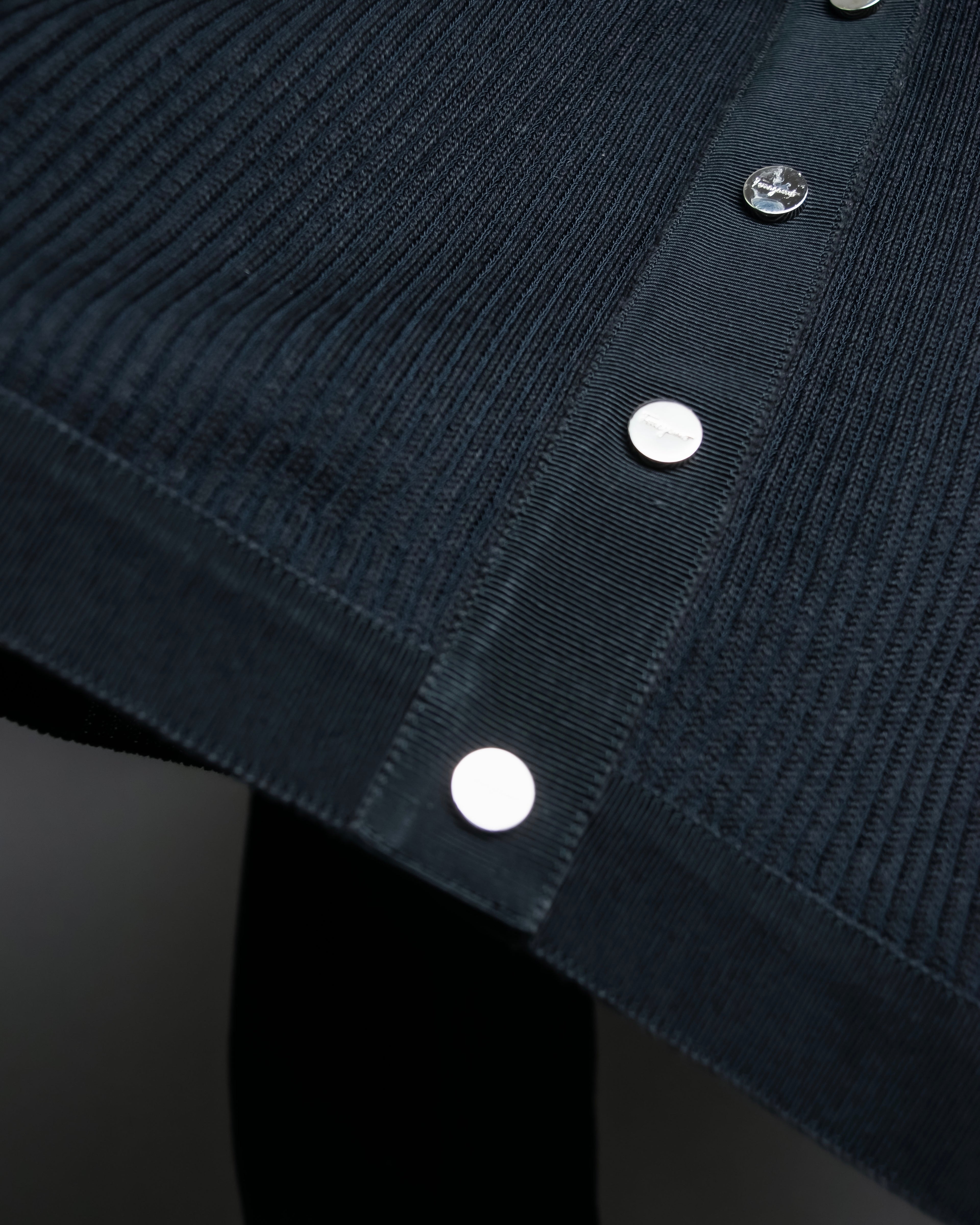 "Salvatore Ferragamo"Cotton x rayon summer knit shirt