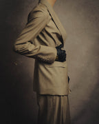 -SPECIAL- "HERMÈS" 90's-00's Wool silk tailored asymmetrical setup suit