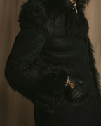 -SPECIAL- "GUCCI" 90's-00's Leather combination fur long coat