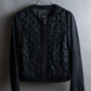 "Weekend Max Mara" 100% goat leather flower motif zip up short length jacket