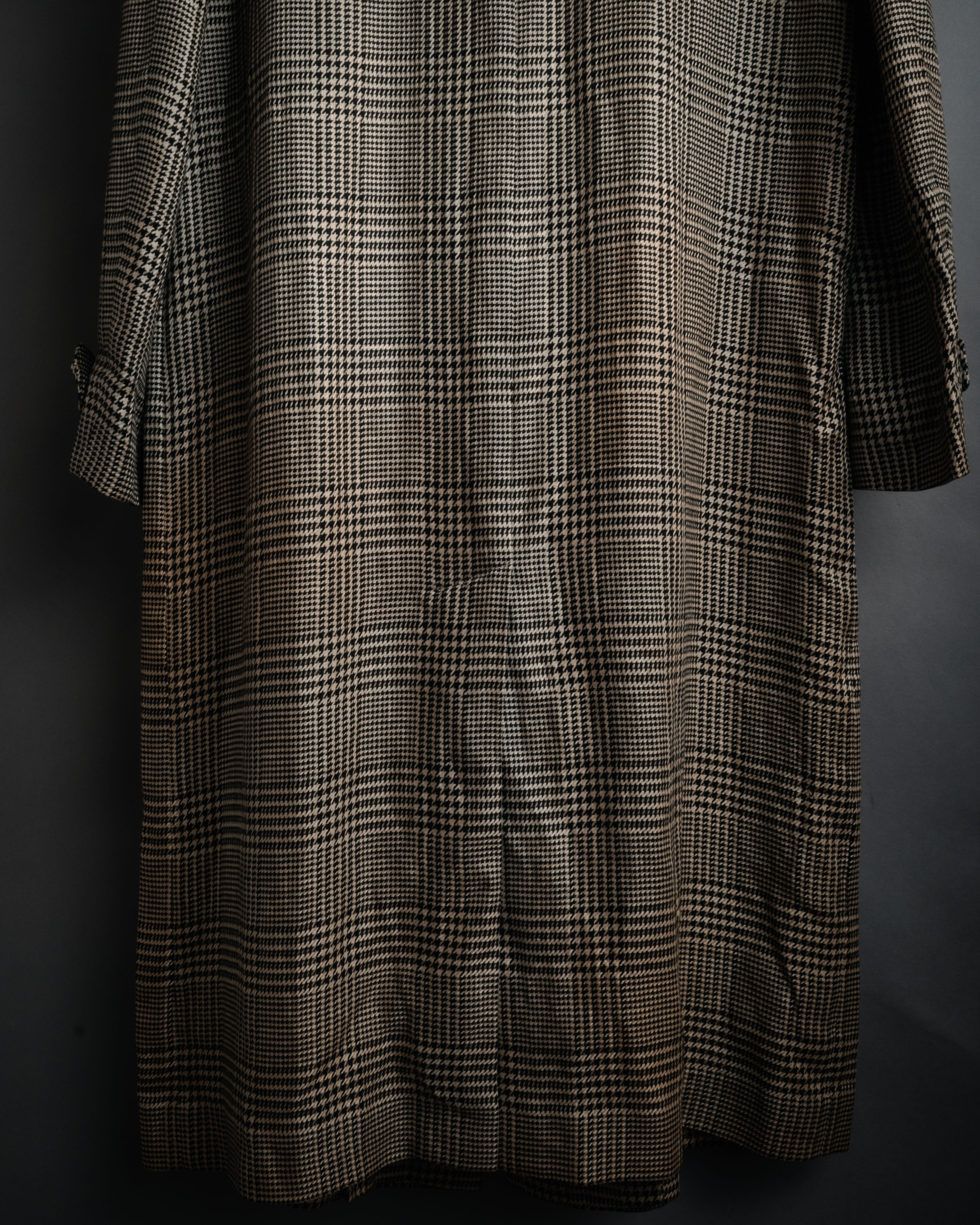 “Yves Saint Laurent” 1988-1995 Glen check linen spring long coat