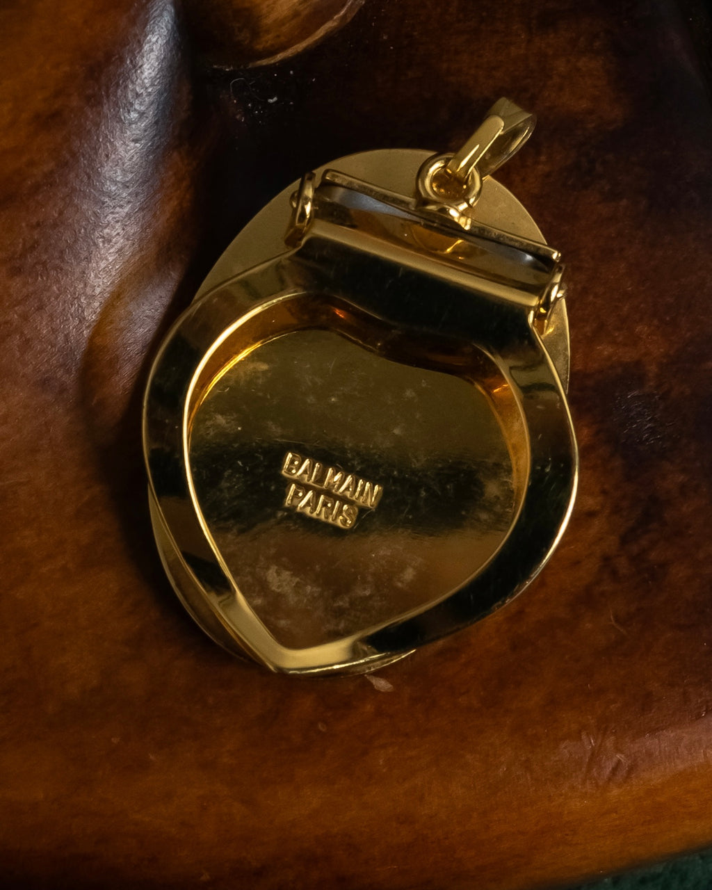 "BALMAIN" Abstract line motif scarf clip pendant