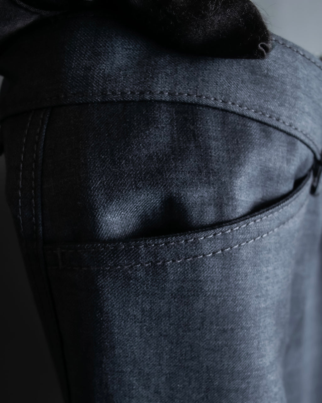 "CHANEL" 100% wool wide tapered slacks