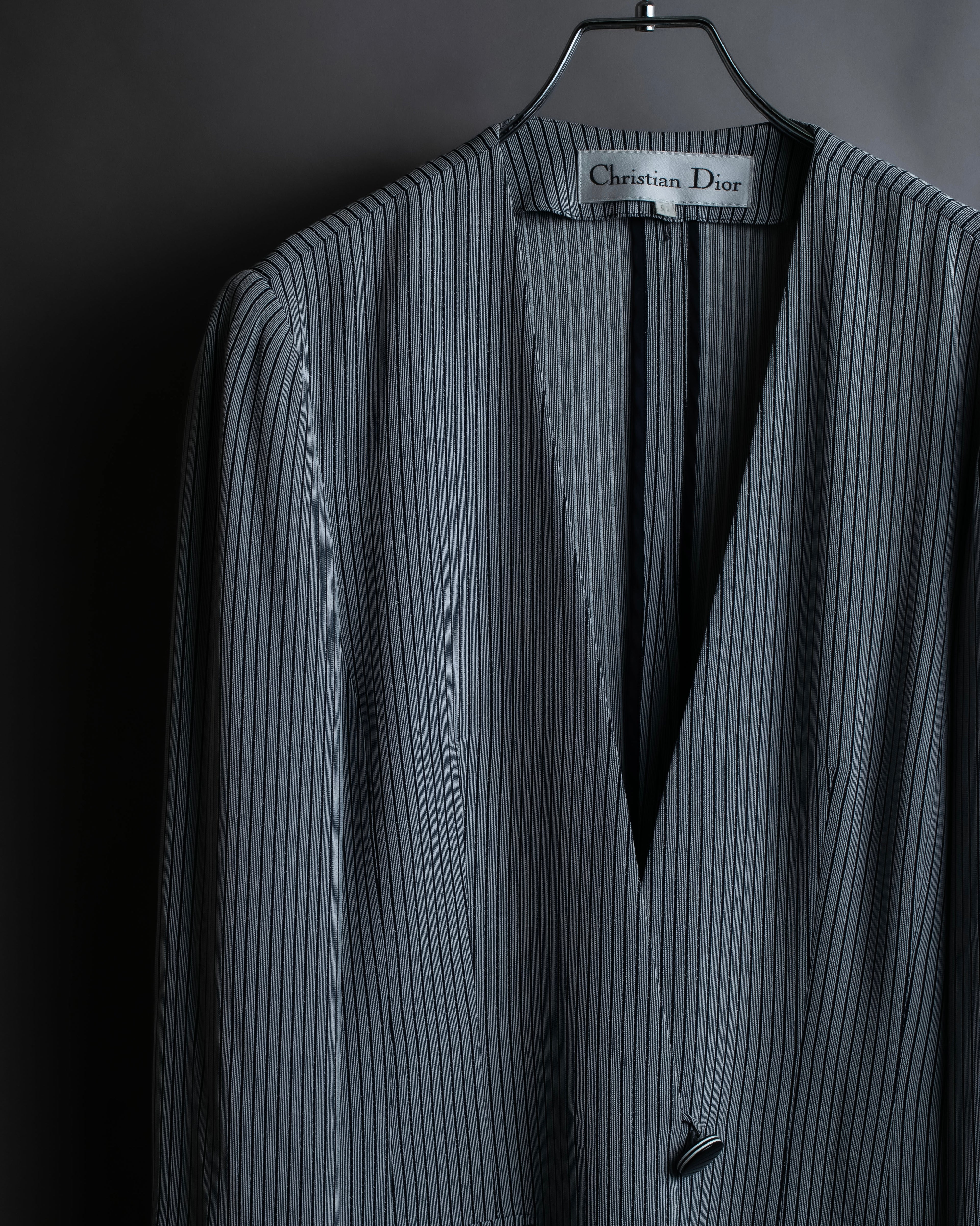 "Christian Dior" Pinstripe collarless jacket
