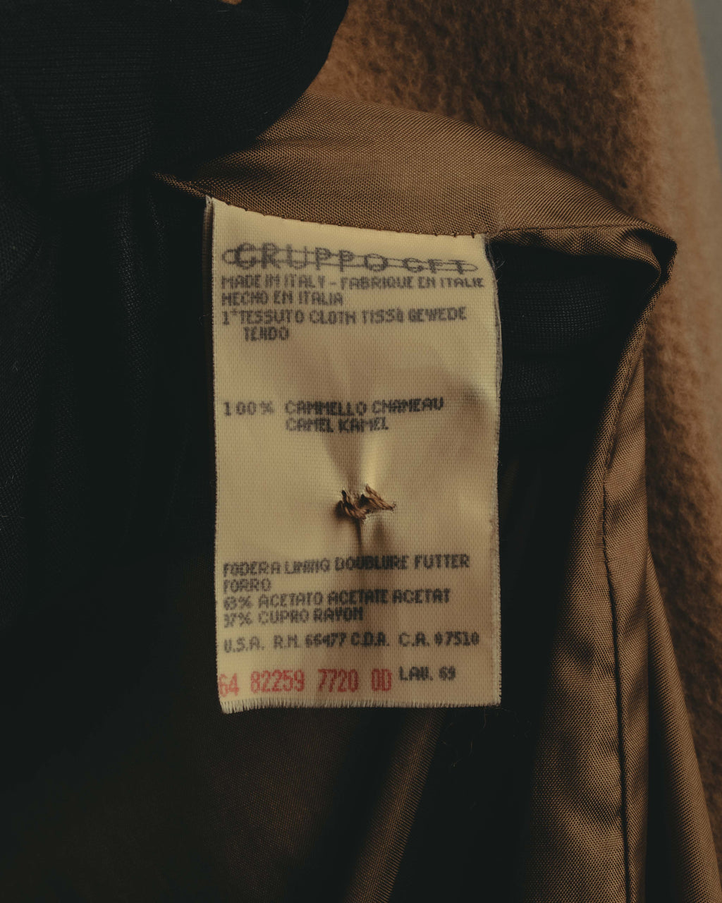 "VALENTINO MISS V" 80's-90's Camel hair single-breasted coat