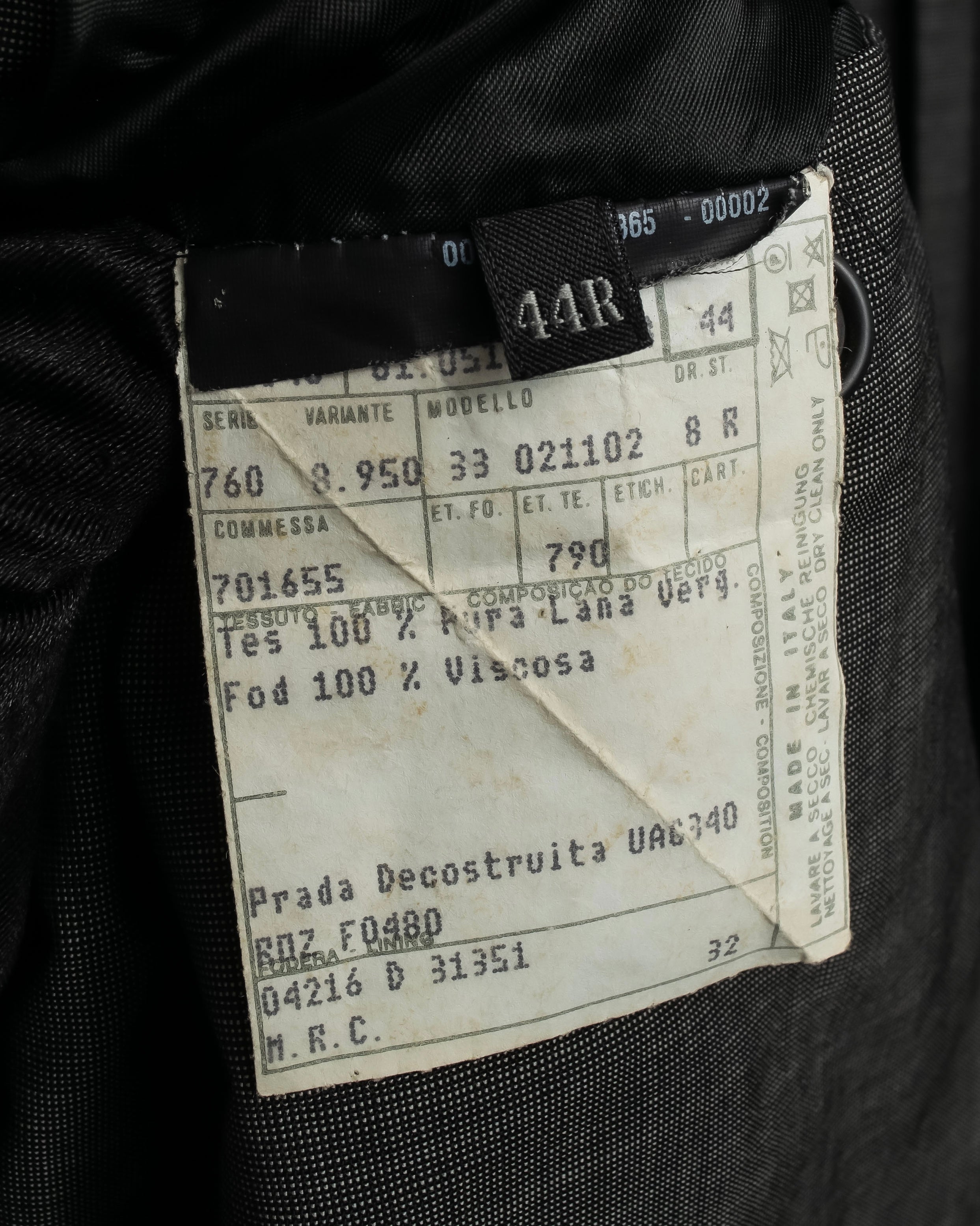 "PRADA" Sharkskin wool minimal tailoring set up