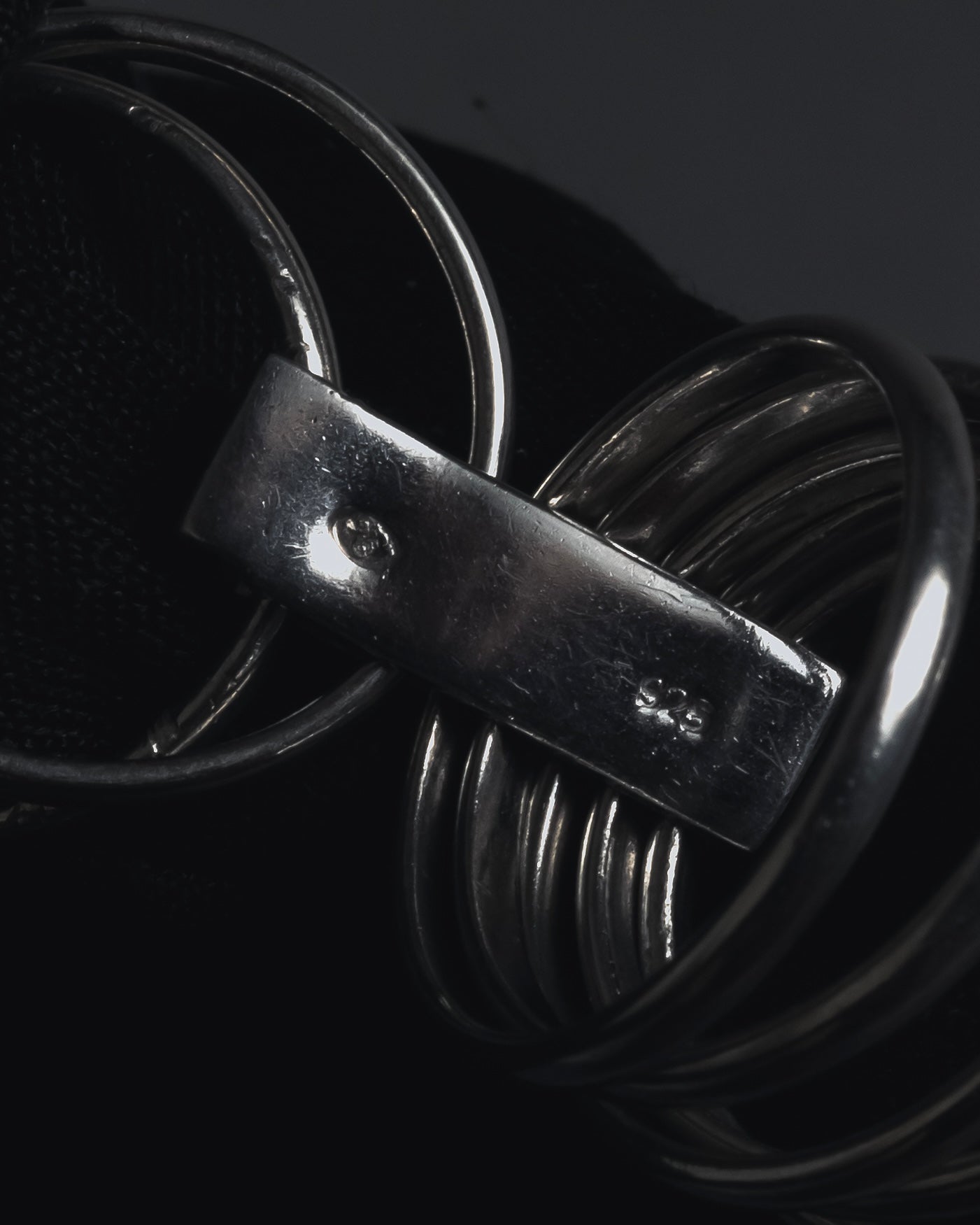 "Christian Dior" 00’s stacked wire silver 925 logo plate ring