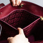 "Cartier" Jewelry ruby color leather tote bag