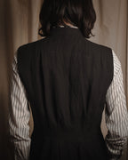 "GIORGIO ARMANI" Early 90s rayon linen asymmetric gilet