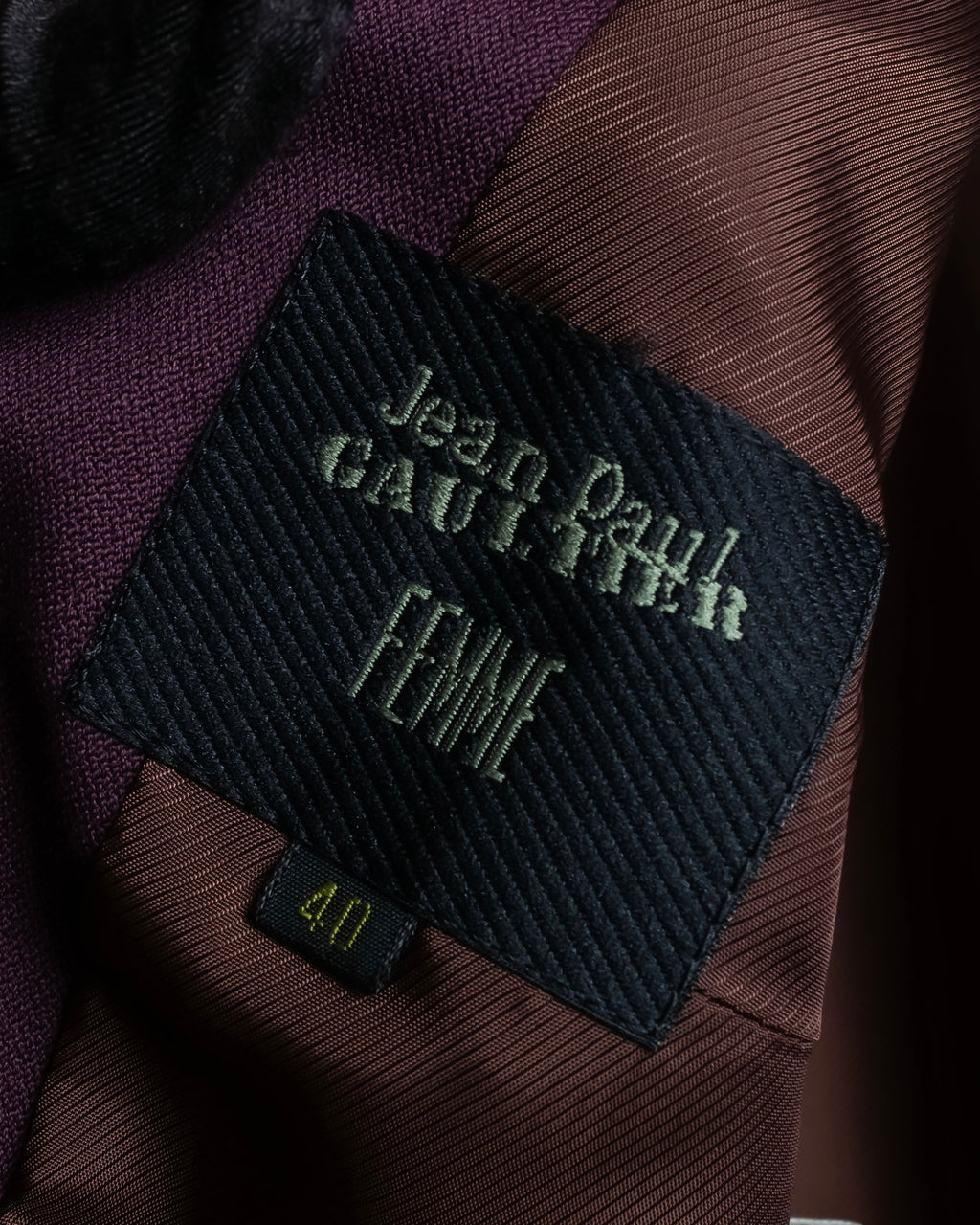 "JEAN PAUL GAULTIER FEMME"
 Beautiful purple color shaped wool tailored jacket