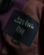 "JEAN PAUL GAULTIER FEMME"
 Beautiful purple color shaped wool tailored jacket