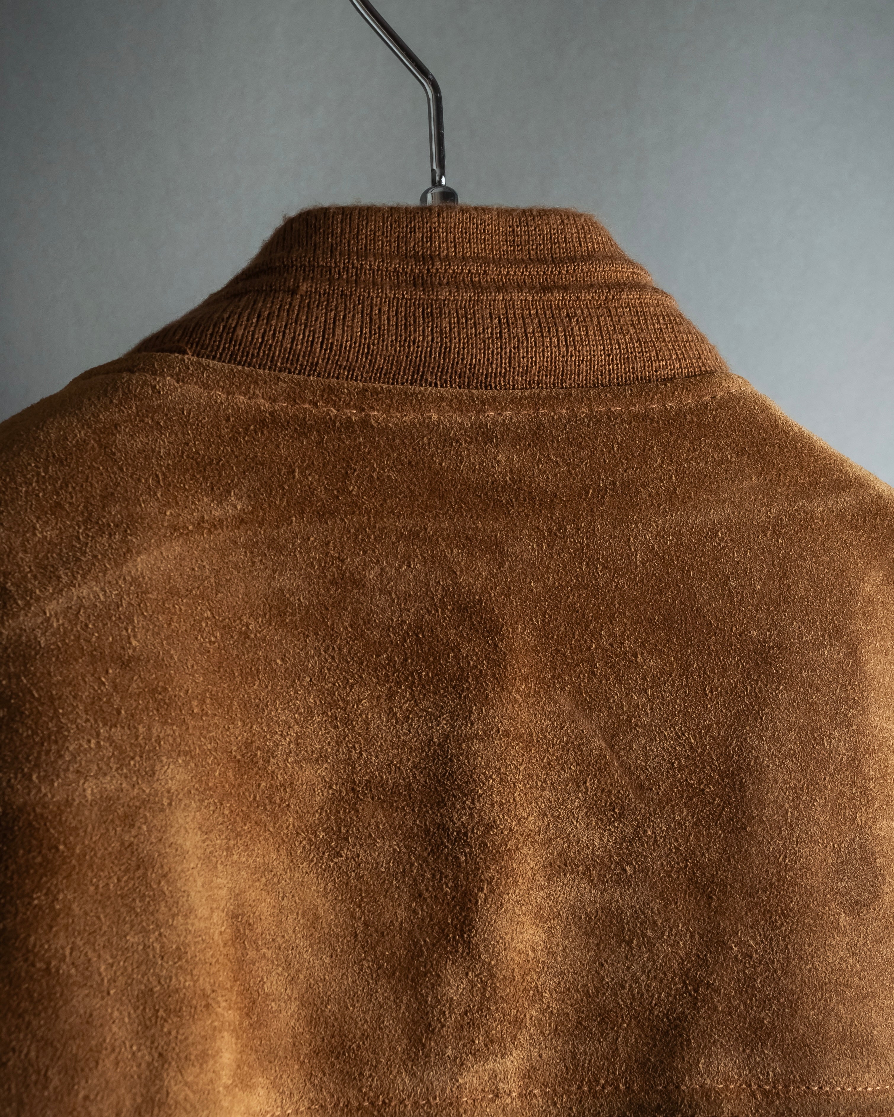 "SEAHOP" Ribbed design suede leather blouson