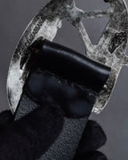 "Dolce & Gabbana" Libra motif silver buckle leather belt