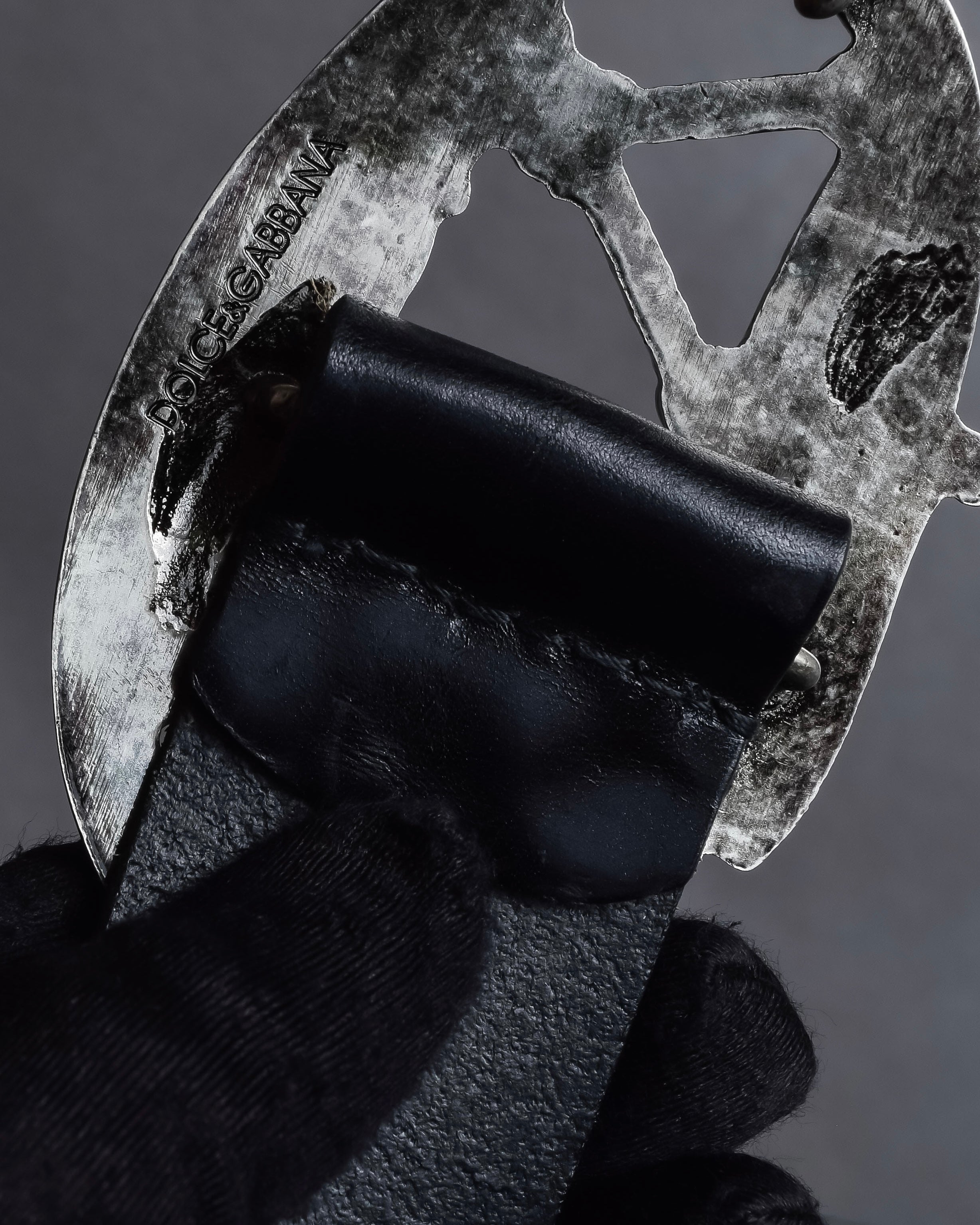 "Dolce & Gabbana" Libra motif silver buckle leather belt