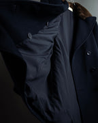 "VALENTINO" Fur collar double-breasted wool coat