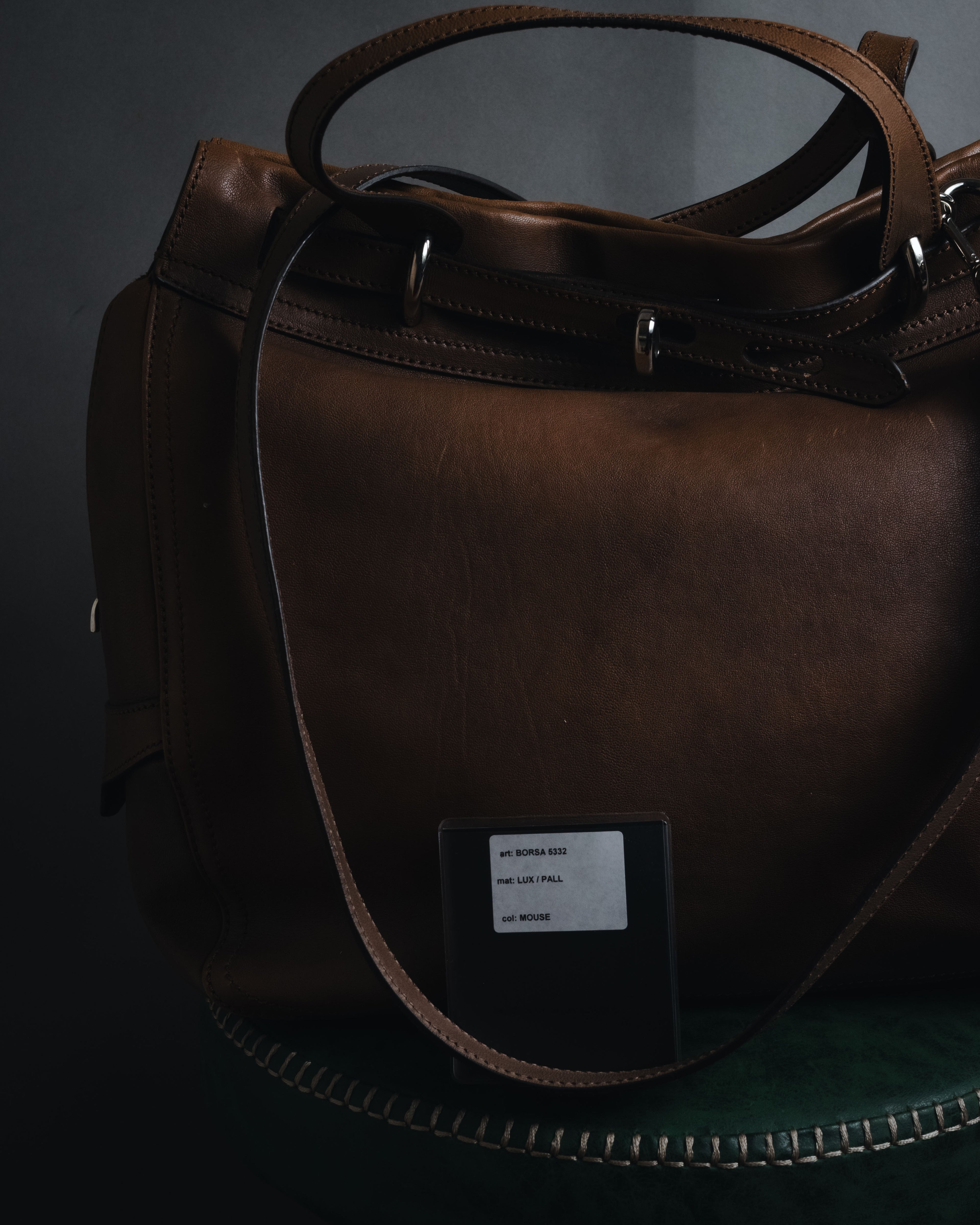 "MAURO GOVERNA" 00’s-10’s lamb leather belted draped bag