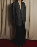 Chaqueta entallada de tweed de espina de pescado estructurado de los años 70-80 de Yves Saint Laurent