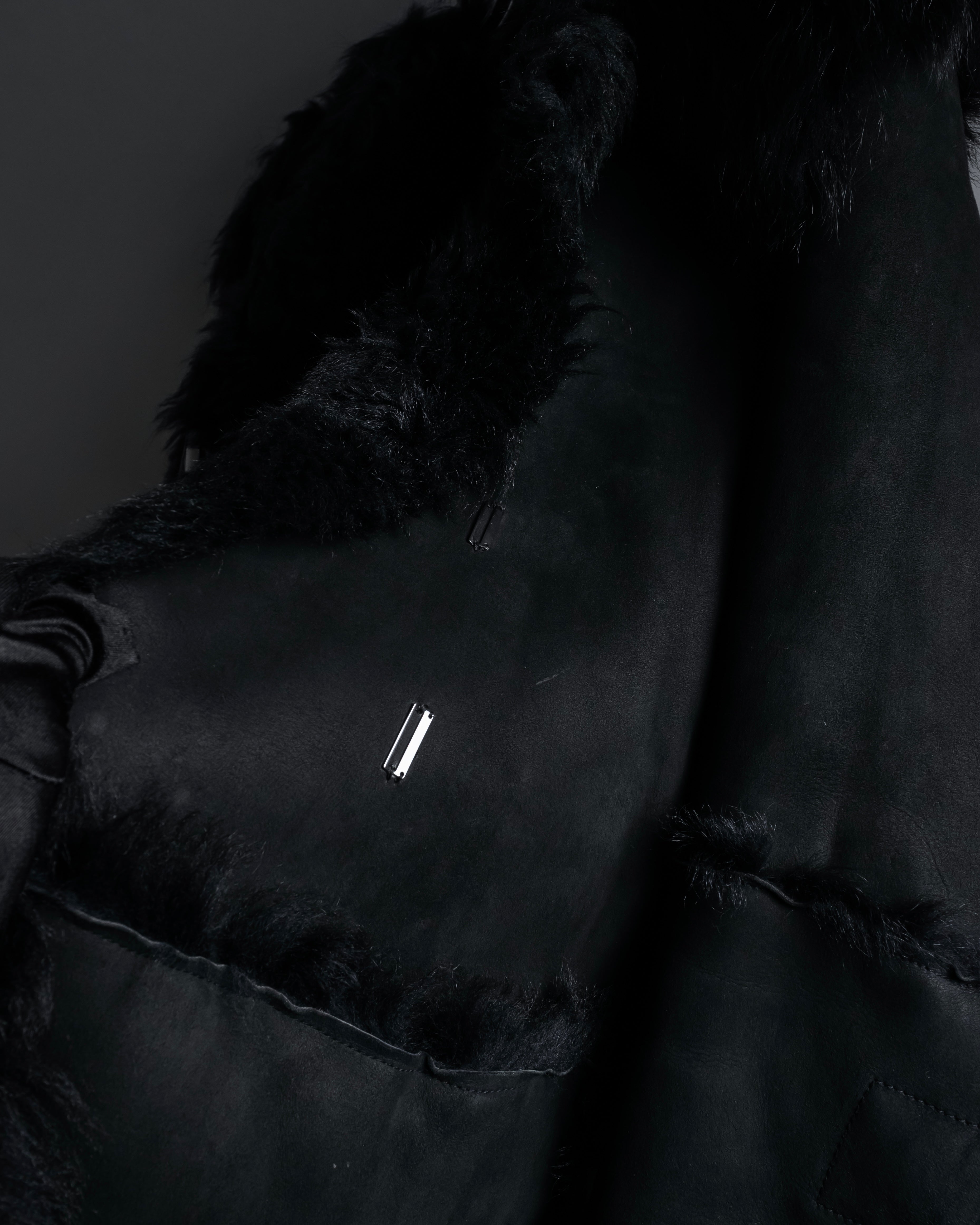 -SPECIAL- "GUCCI" 90's-00's Leather combination fur long coat