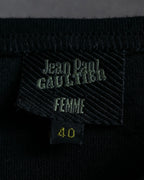 "JEAN PAUL GAULTIER" Separate drawstring design V-neck long length pullover