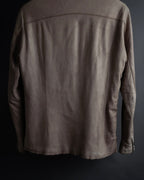 "ISAMU KATAYAMA" Dart-shaped deer leather shirt jacket