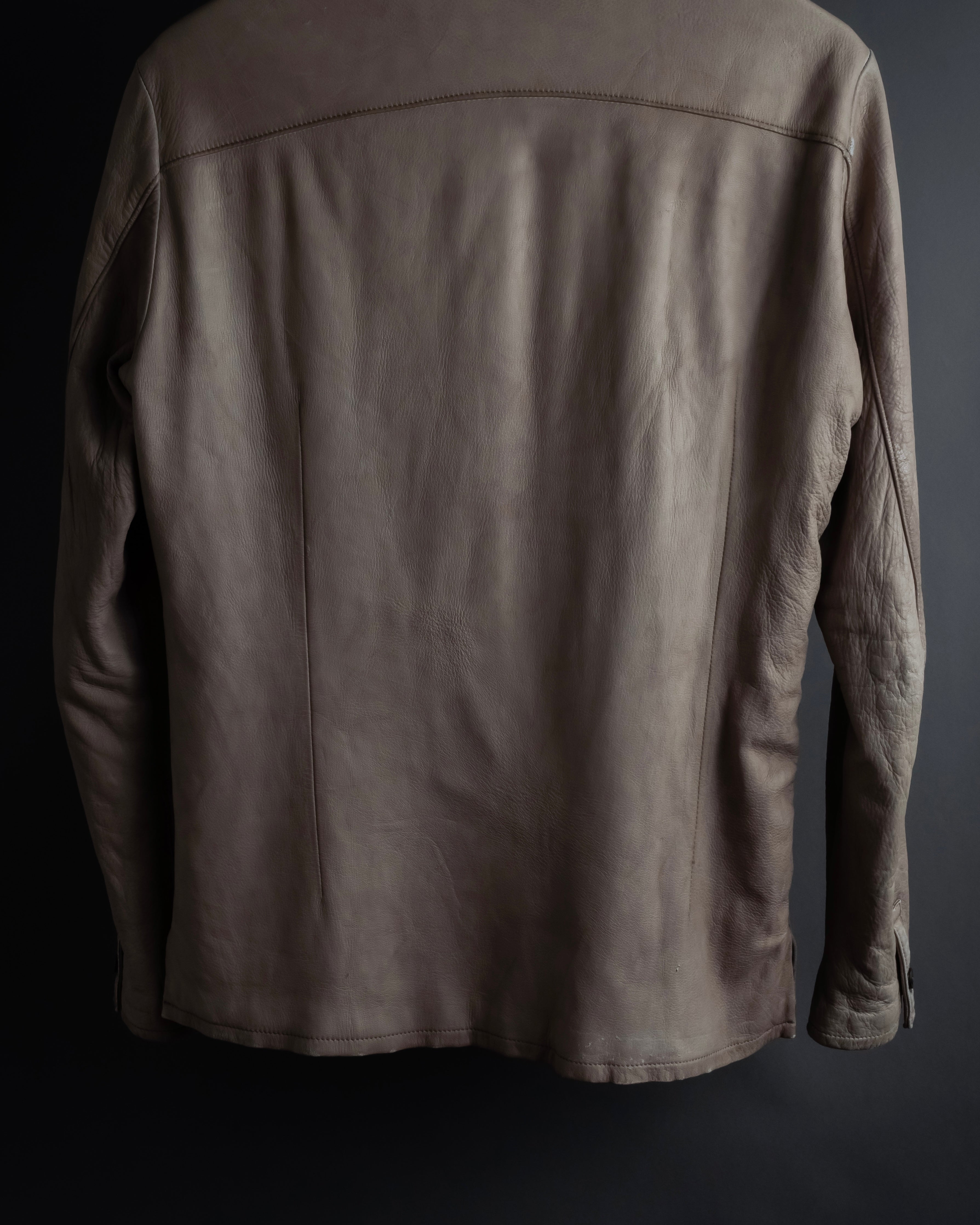 "ISAMU KATAYAMA" Dart-shaped deer leather shirt jacket