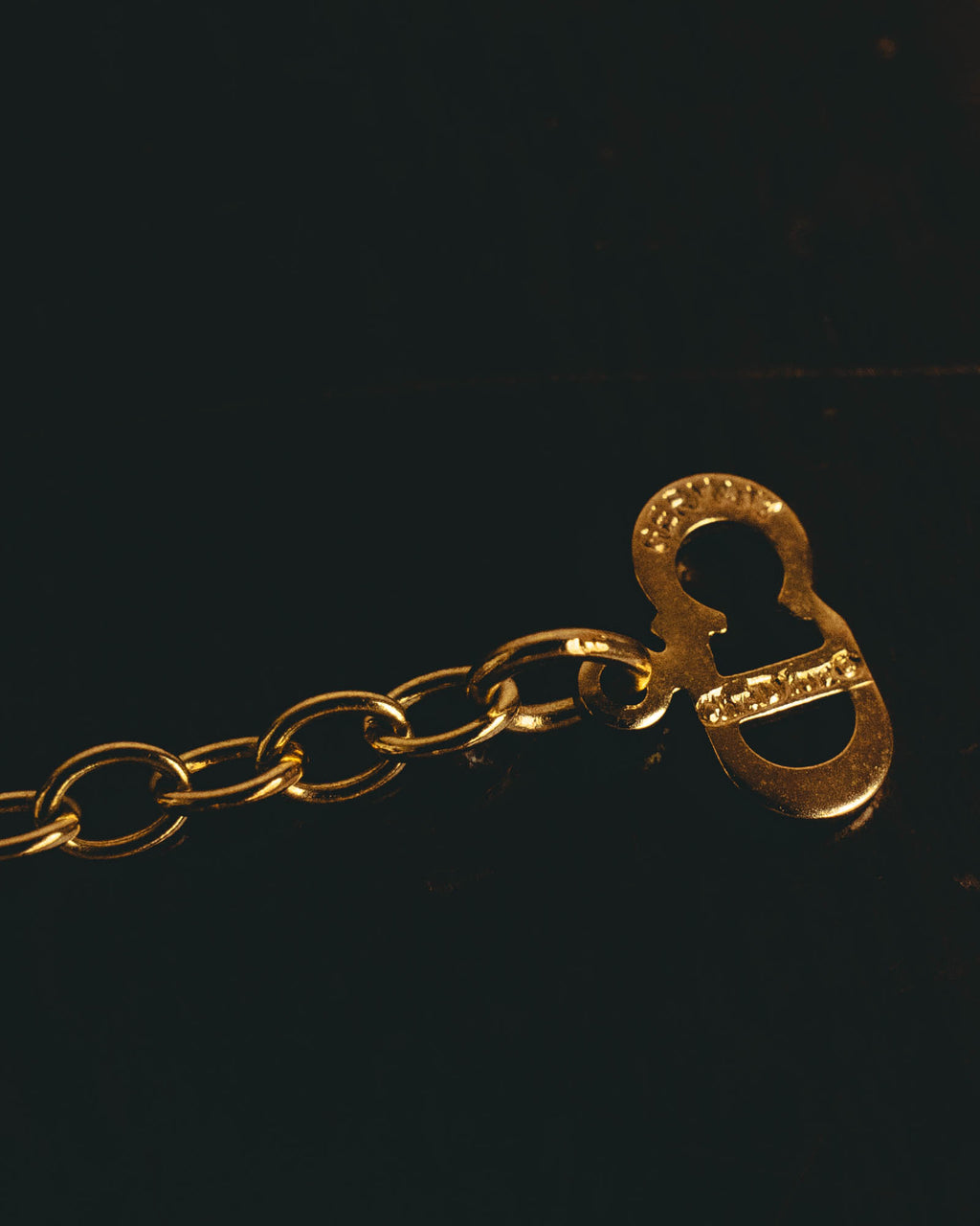 "Christian Dior" 80's-90's Gold monogram pendant necklace