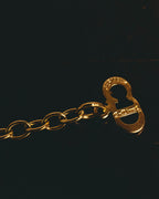 "Christian Dior" 80's-90's Gold monogram pendant necklace