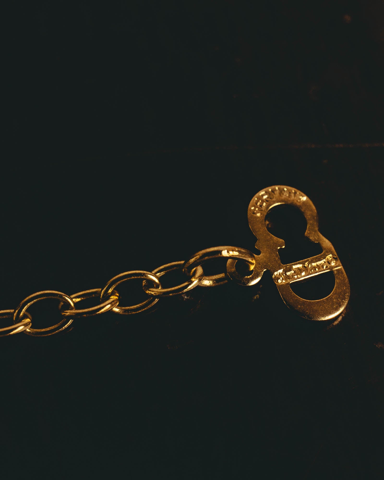 "Christian Dior" 80's-90's Gold monogram pendant necklace