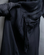 "DRIES VAN NOTTEN" Gather tiered design sheer black dress