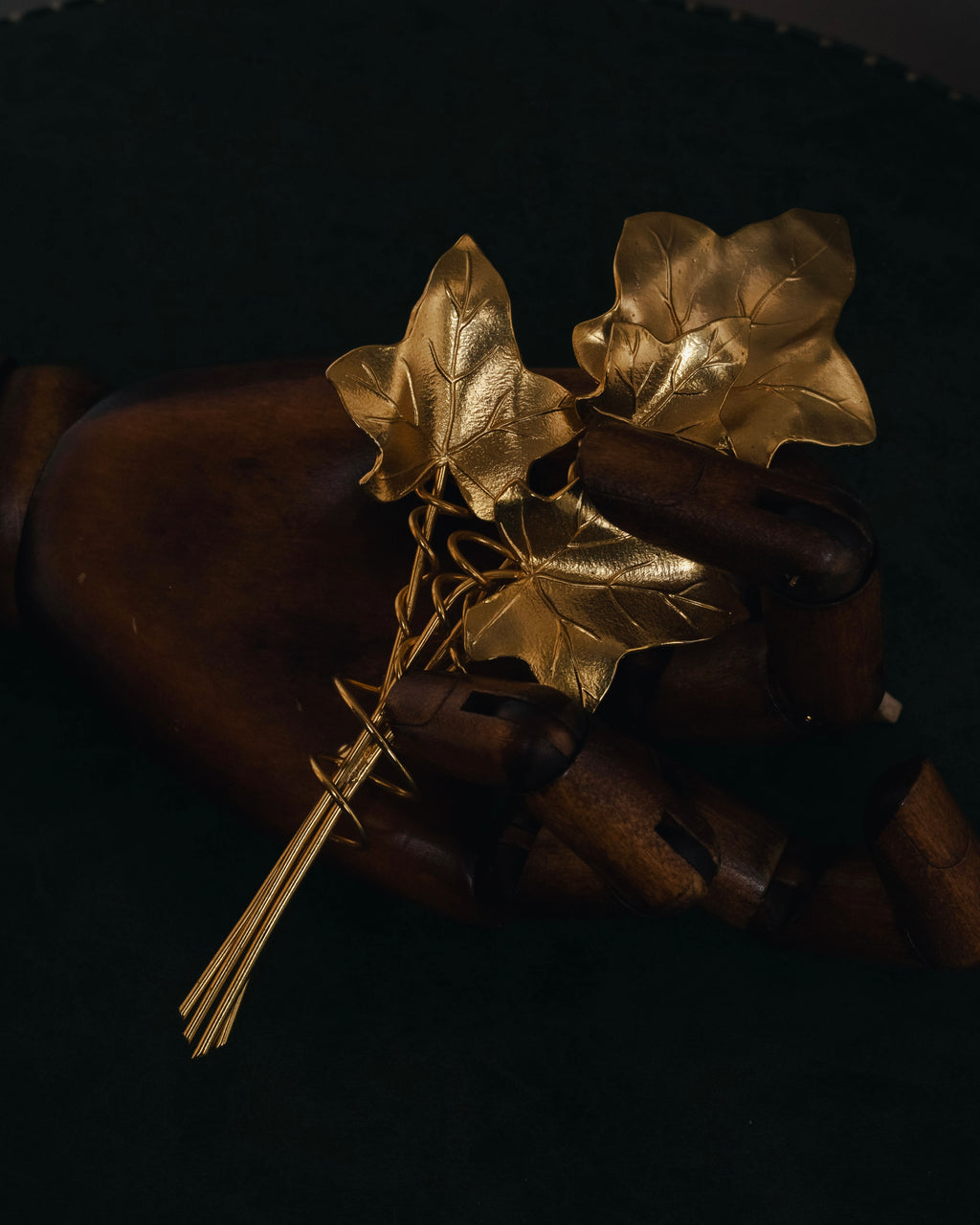 "KENZO" Botanical ivy bouquet brooch