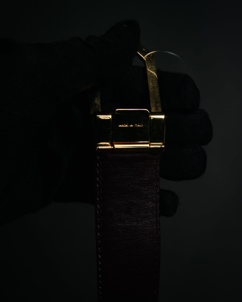 “CHANEL” 90’s Octagon buckle lizard leather belt