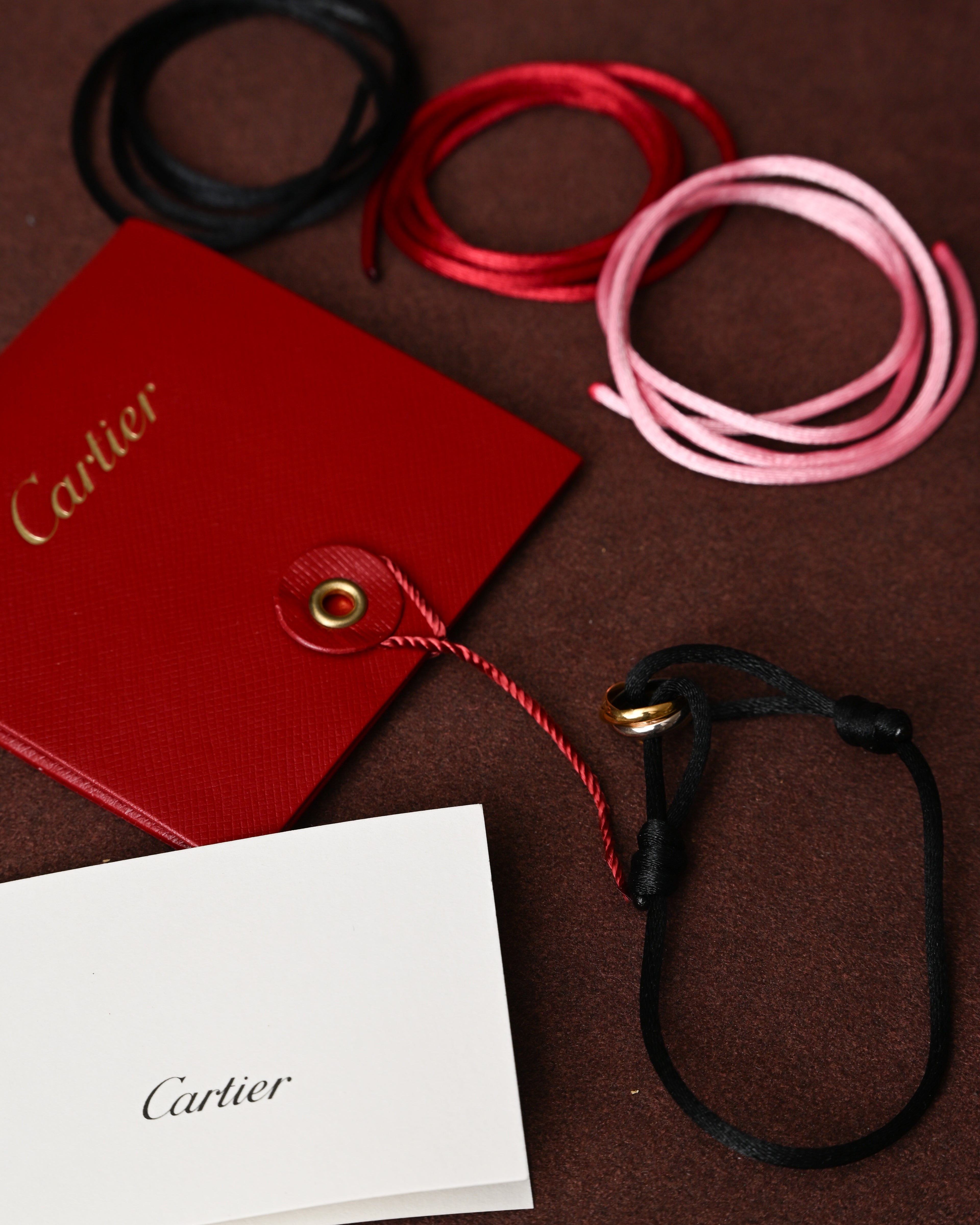 Cartier/ “Trinity” K18 Yellow & Pink & White Gold Cord Bracelet