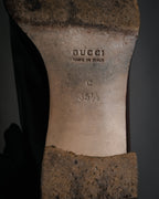 "GUCCI" 90’s-00’s Horsebit haircalf panel loafers