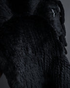 "CHOMBERT" Thick fringe design fur-like long muffler