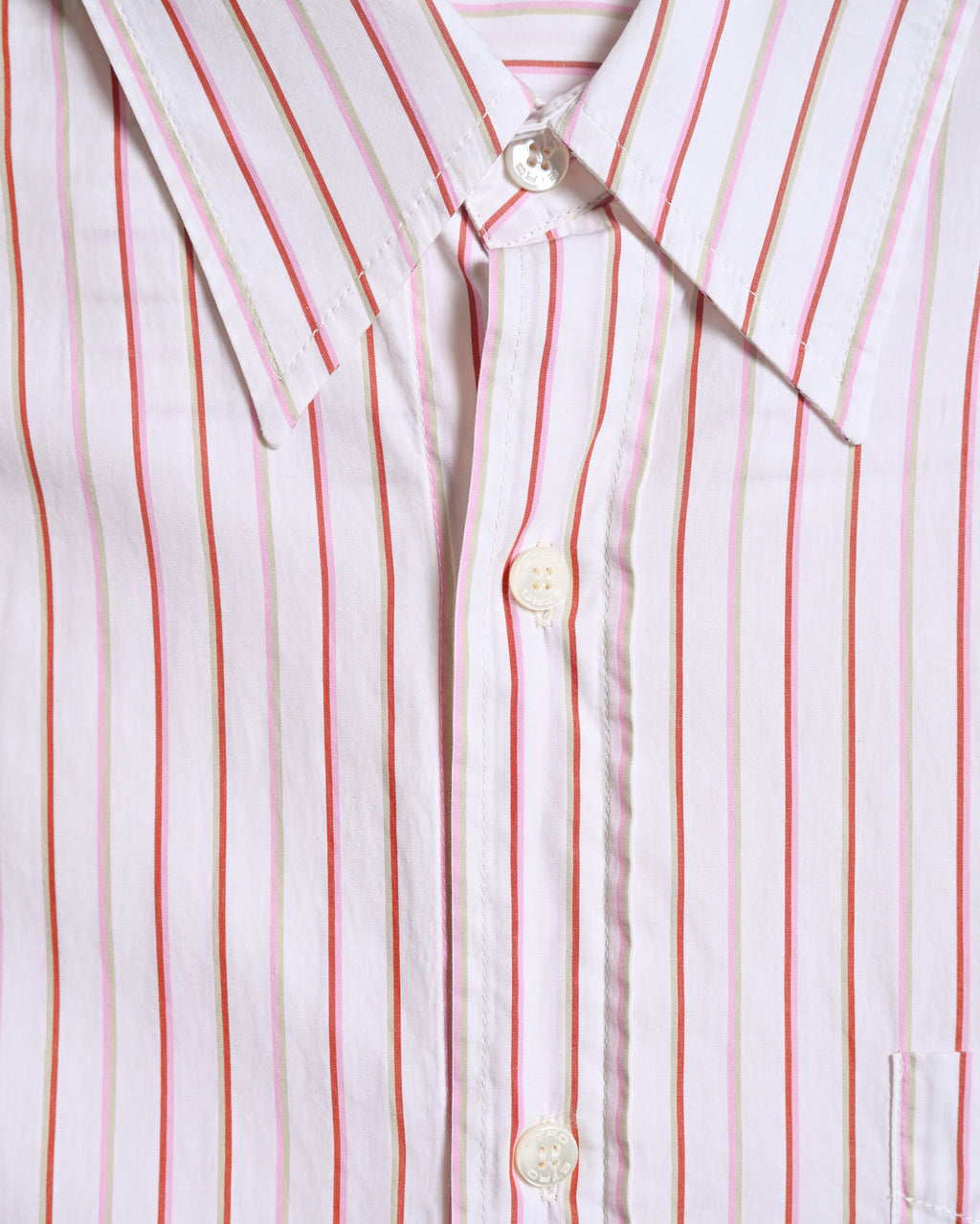 ETRO/ Oversized Multi Color Striped Shirt Pink × White
