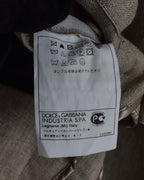 "Dolce & Gabbana" Raw edge frayed linen tailored jacket