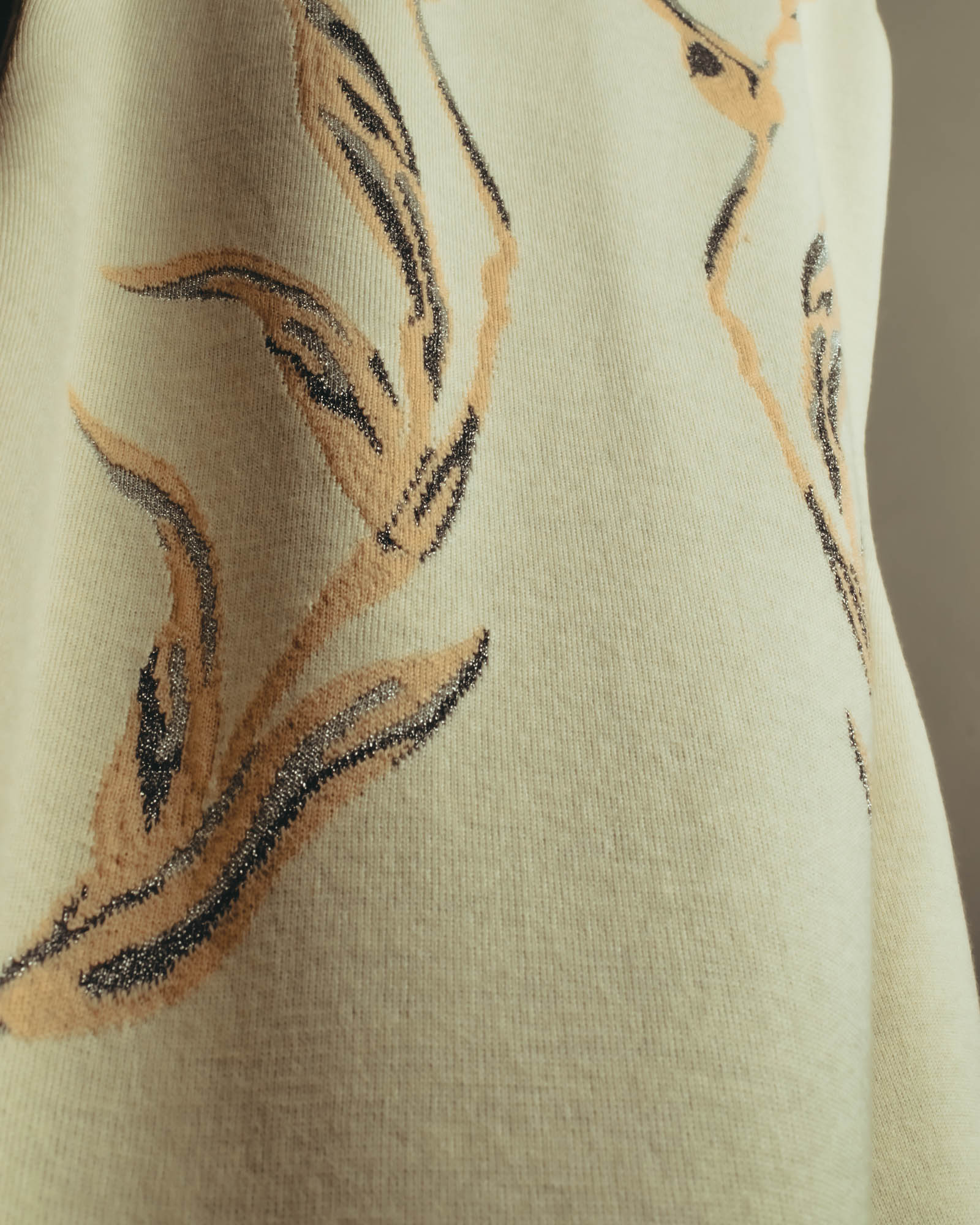 "Alexander McQueen" 00's-10's Metallic floral sleeveless knit dress