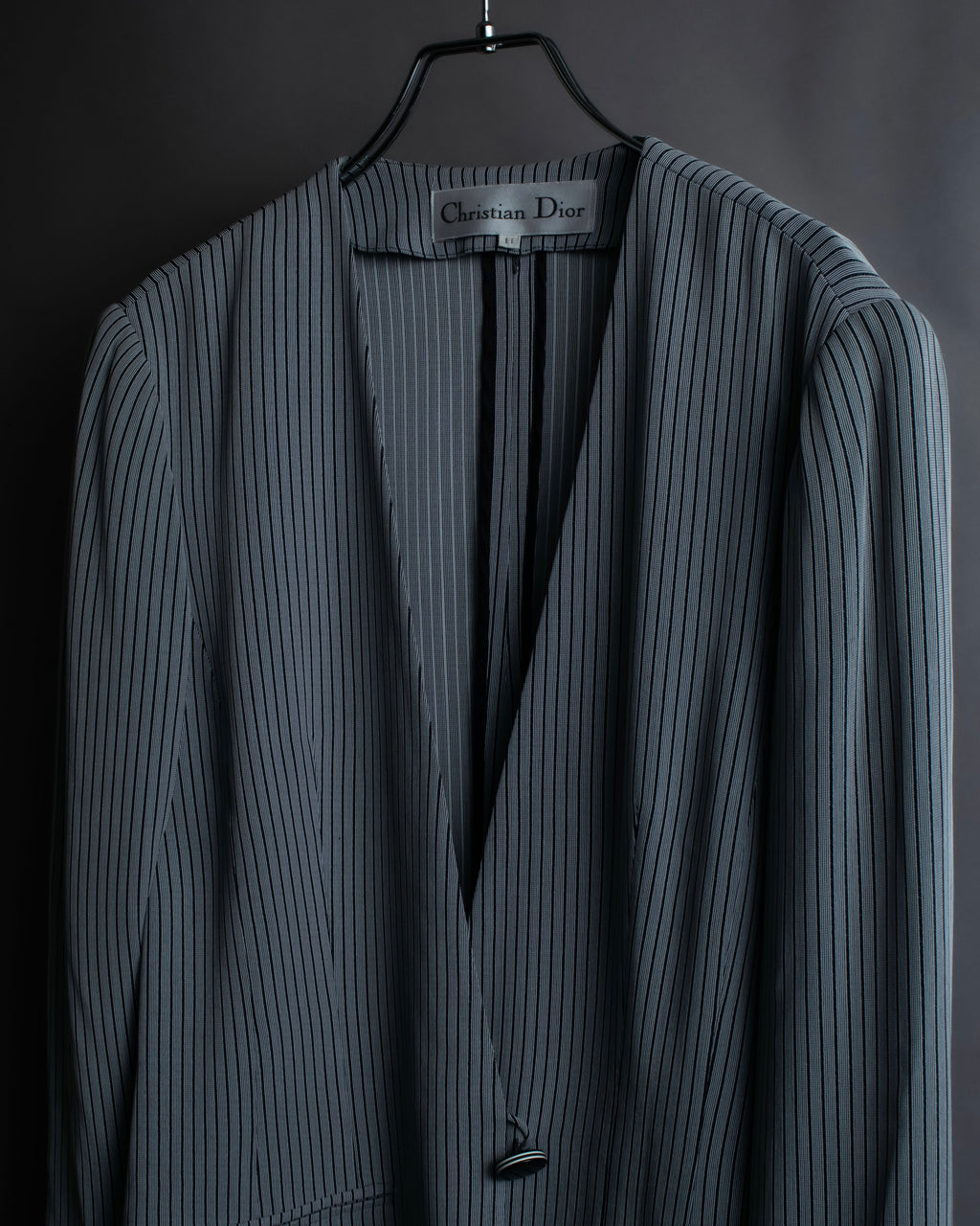 "Christian Dior" Pinstripe collarless jacket