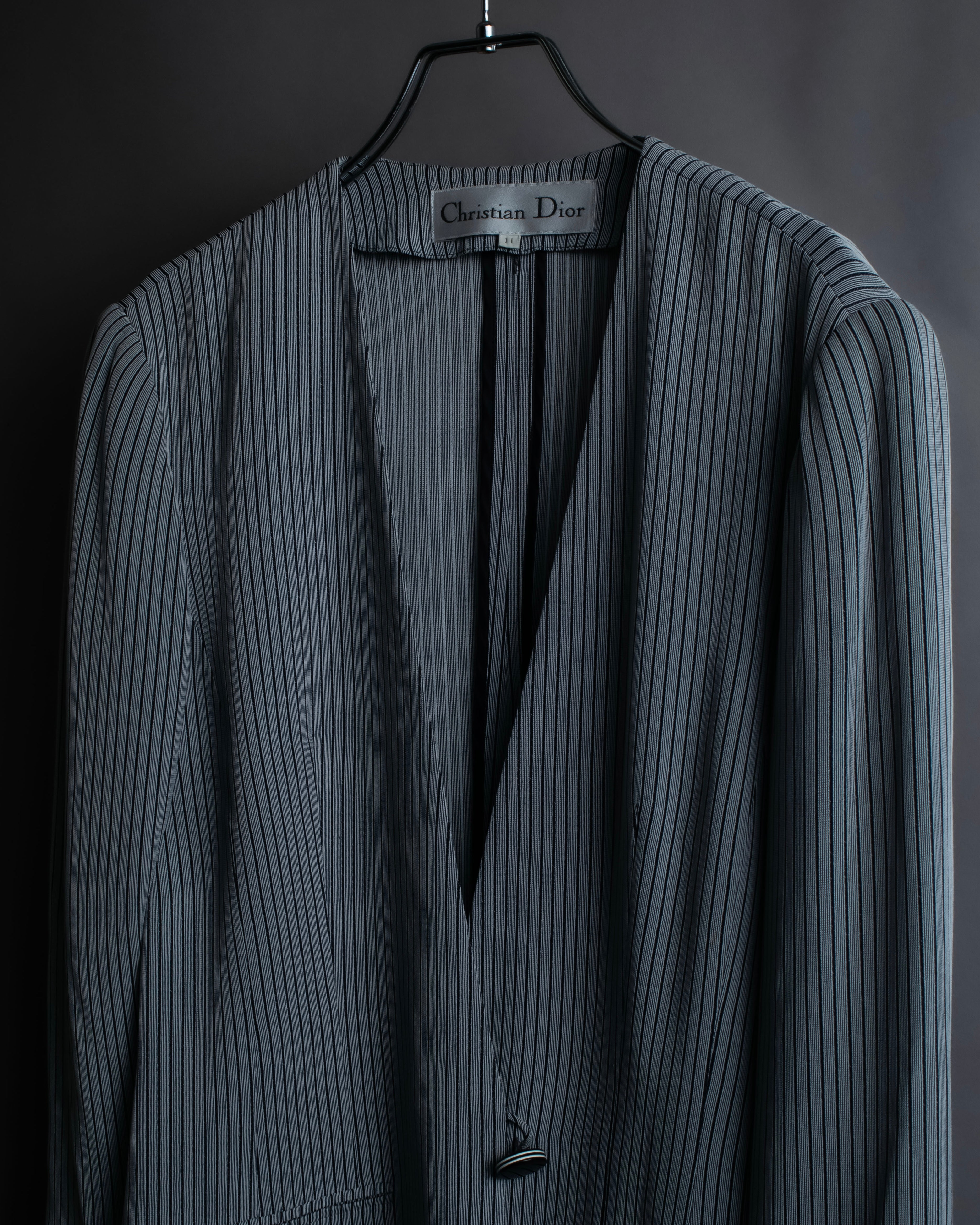 "Christian Dior" Pinstripe collarless jacket