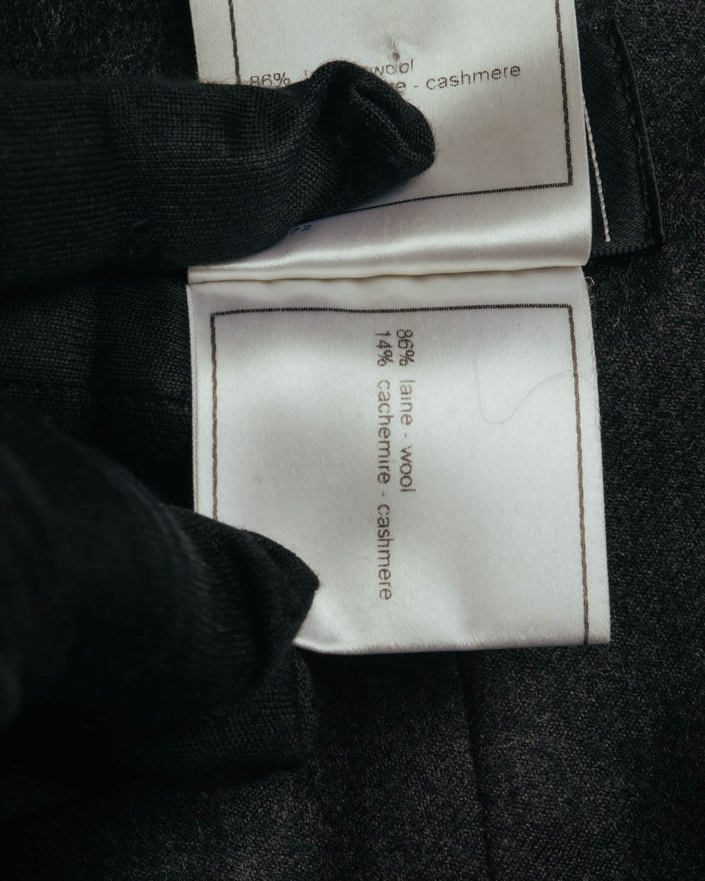 -SPECIAL- "CHANEL" 00's Soft wool cashmere wide leg trousers