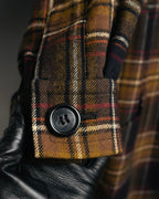 "Yves Saint Laurent" 80's-90's Plaid wool coat dress