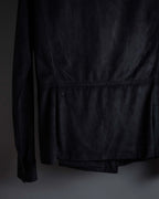 "PRADA" Wrap flap design micro suede jacket