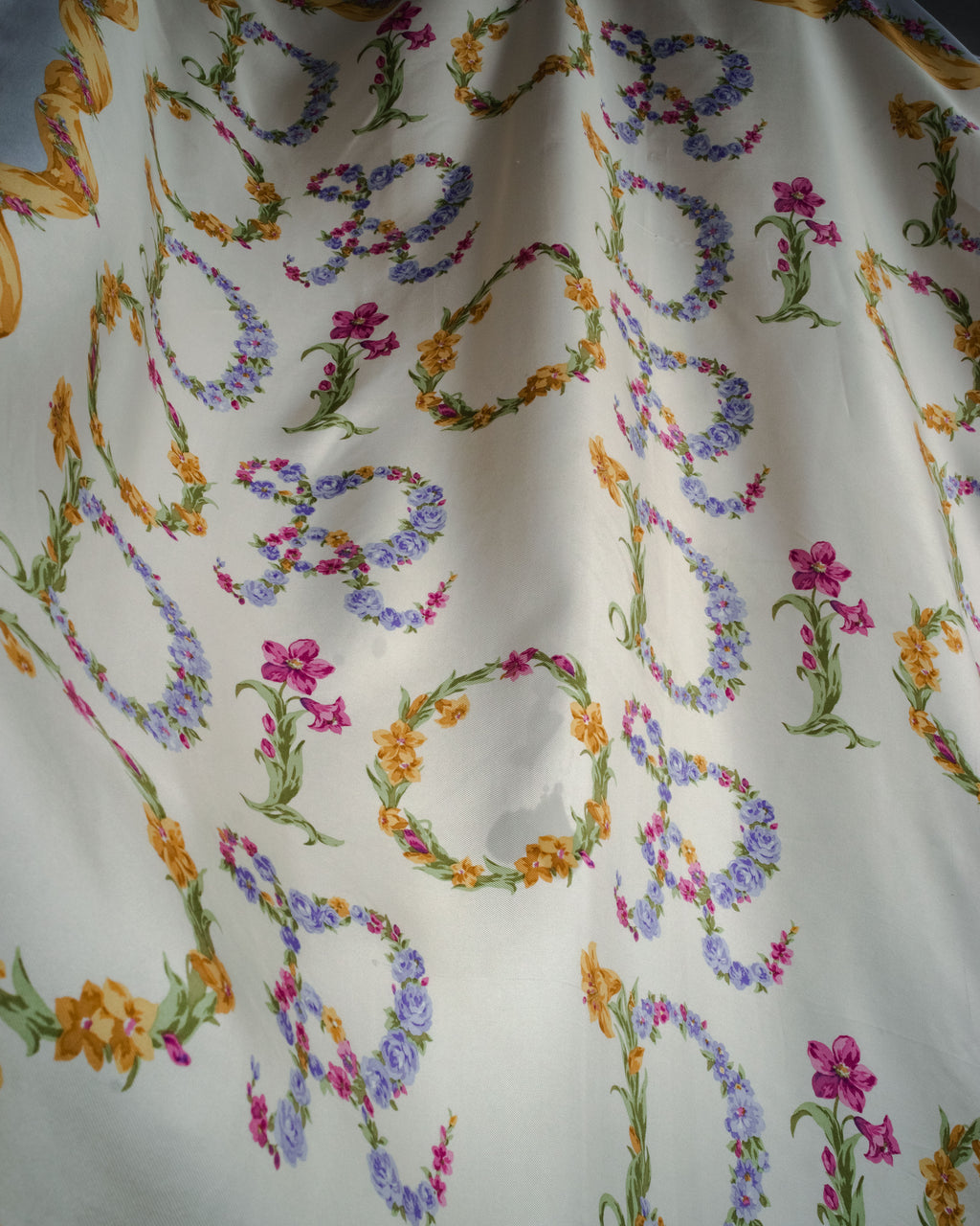 “Christian Dior” 90’s Floral logo silk scarf