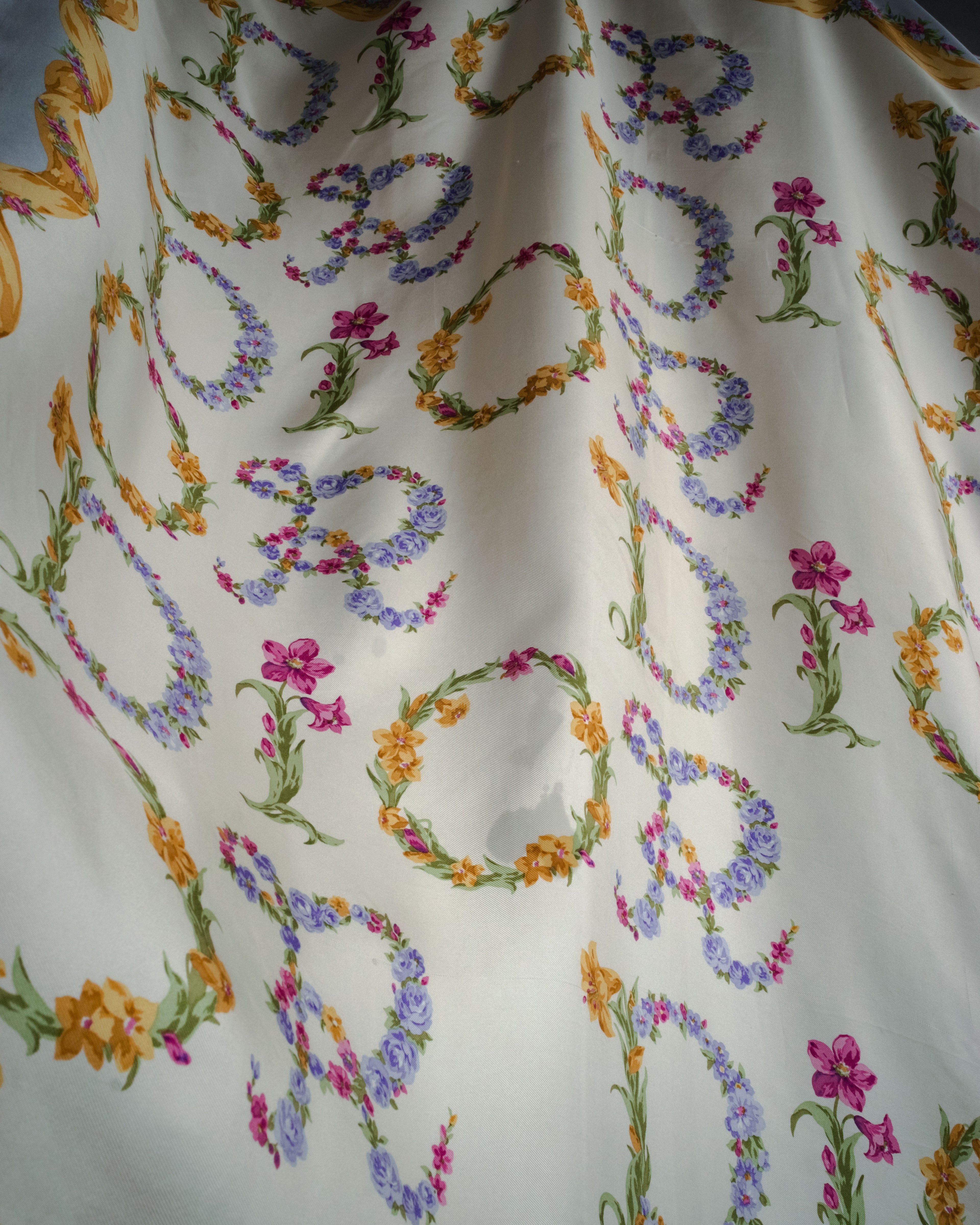 “Christian Dior” 90’s Floral logo silk scarf