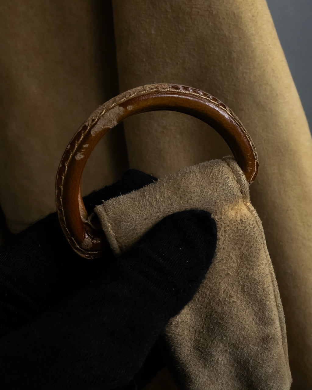 "LOEWE" 90's Panel-switched design mouton shearling coat