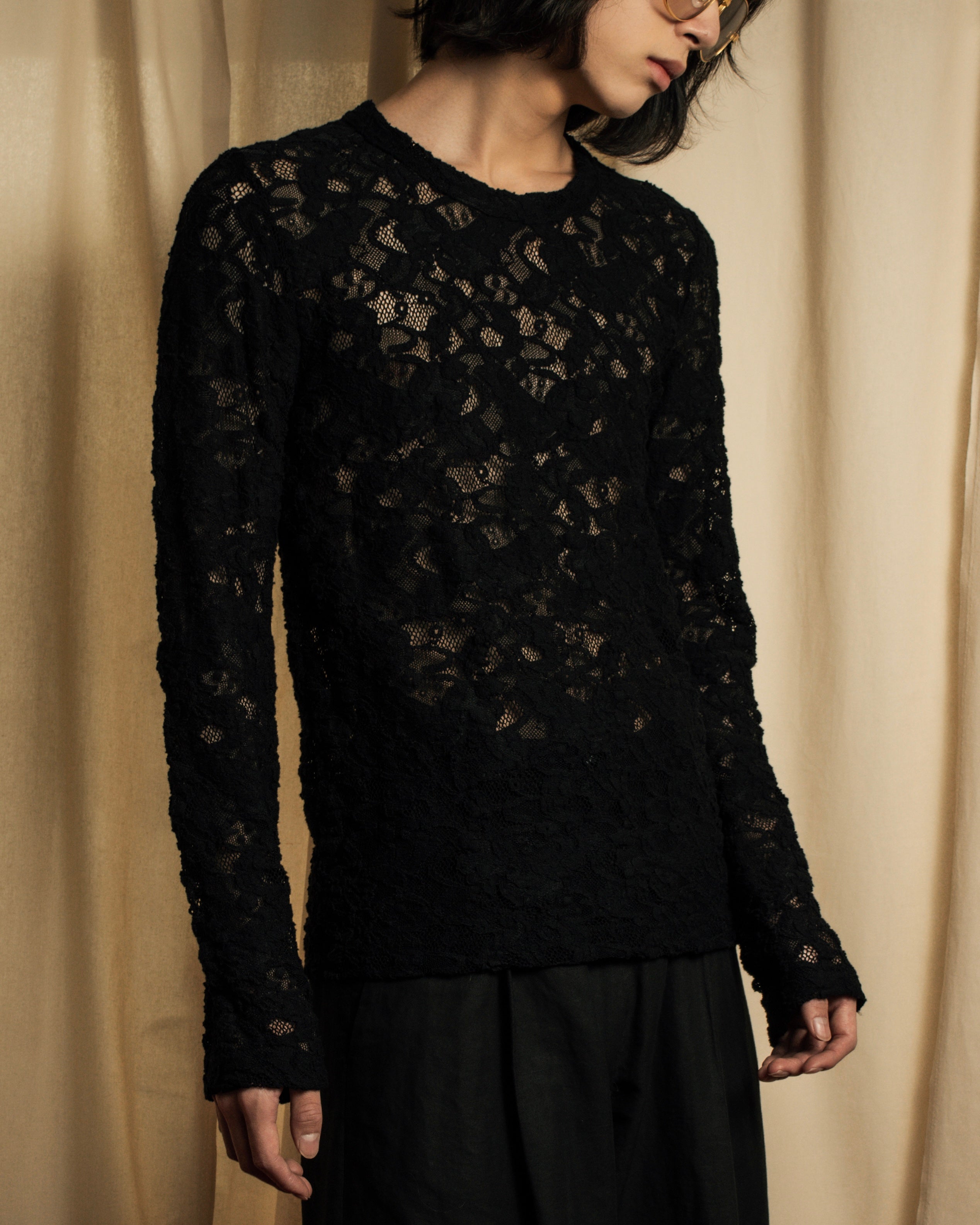 "COMME des GARCONS" 20SS Floral motif lace pullover